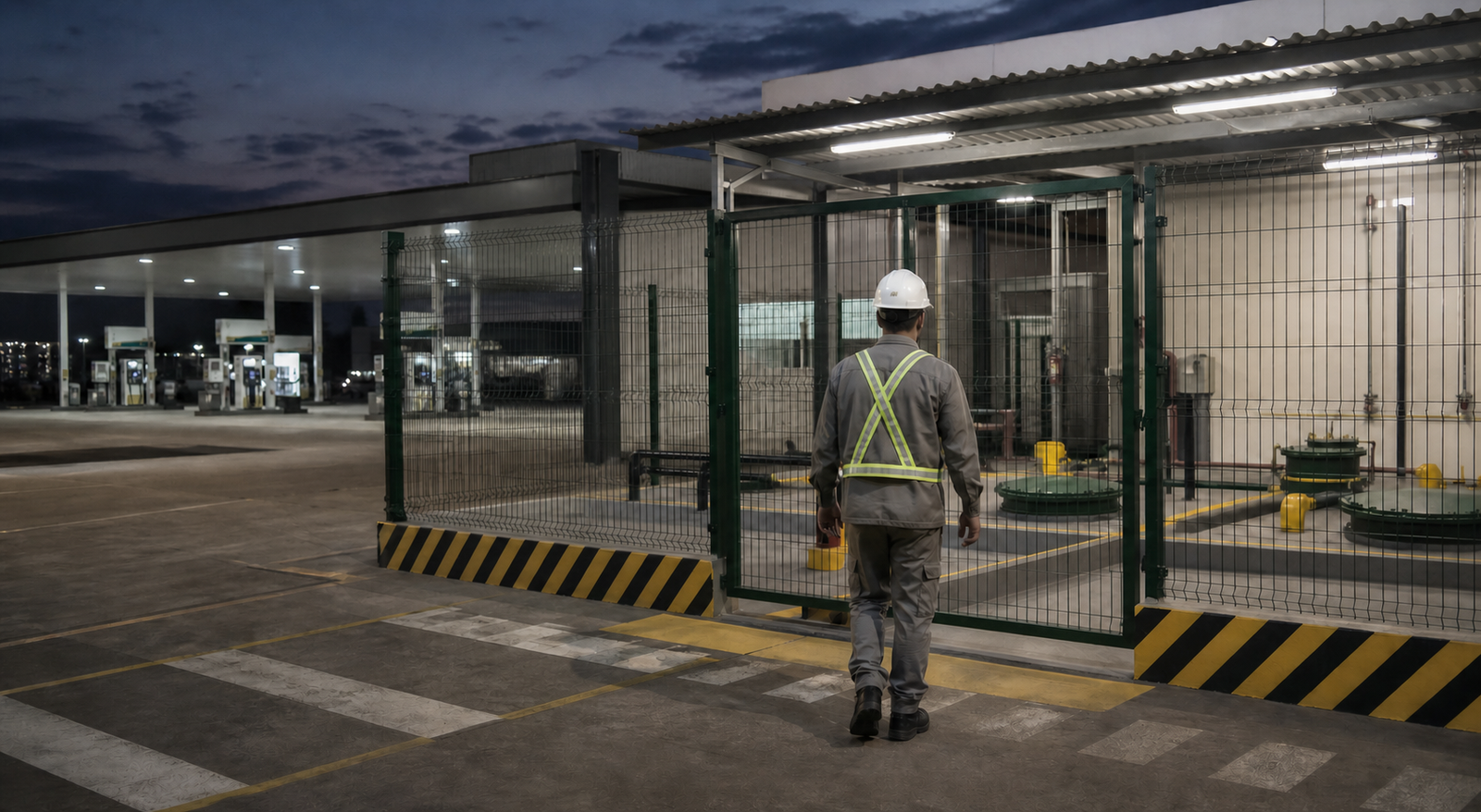 Monitoramento de acesso à área técnica e aos pontos de descarga do posto