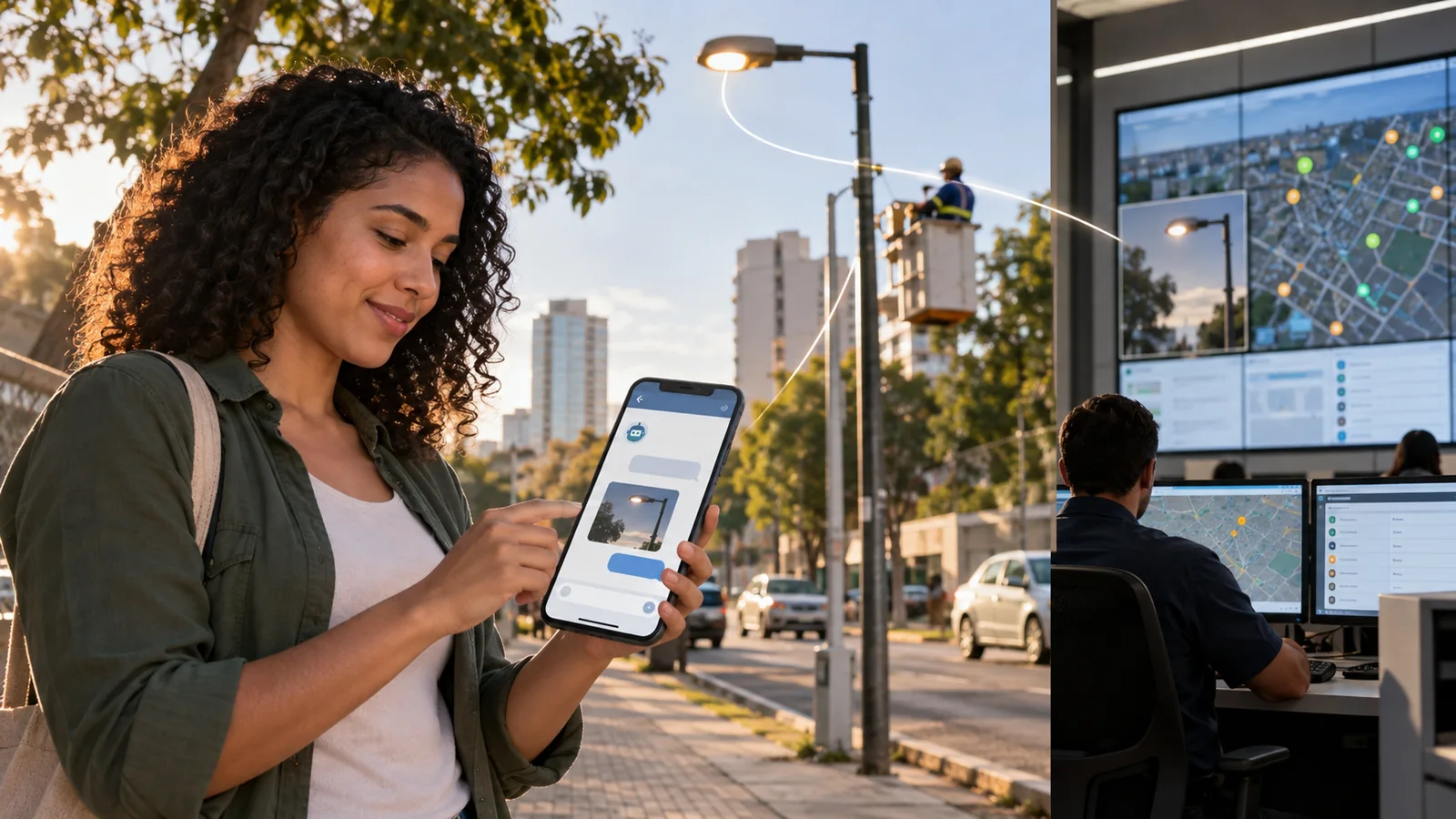 Cidadão utilizando atendimento digital integrado aos serviços públicos.