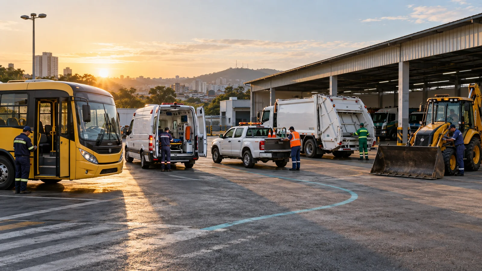 Frota pública conectada e acompanhada em uma plataforma de gestão.