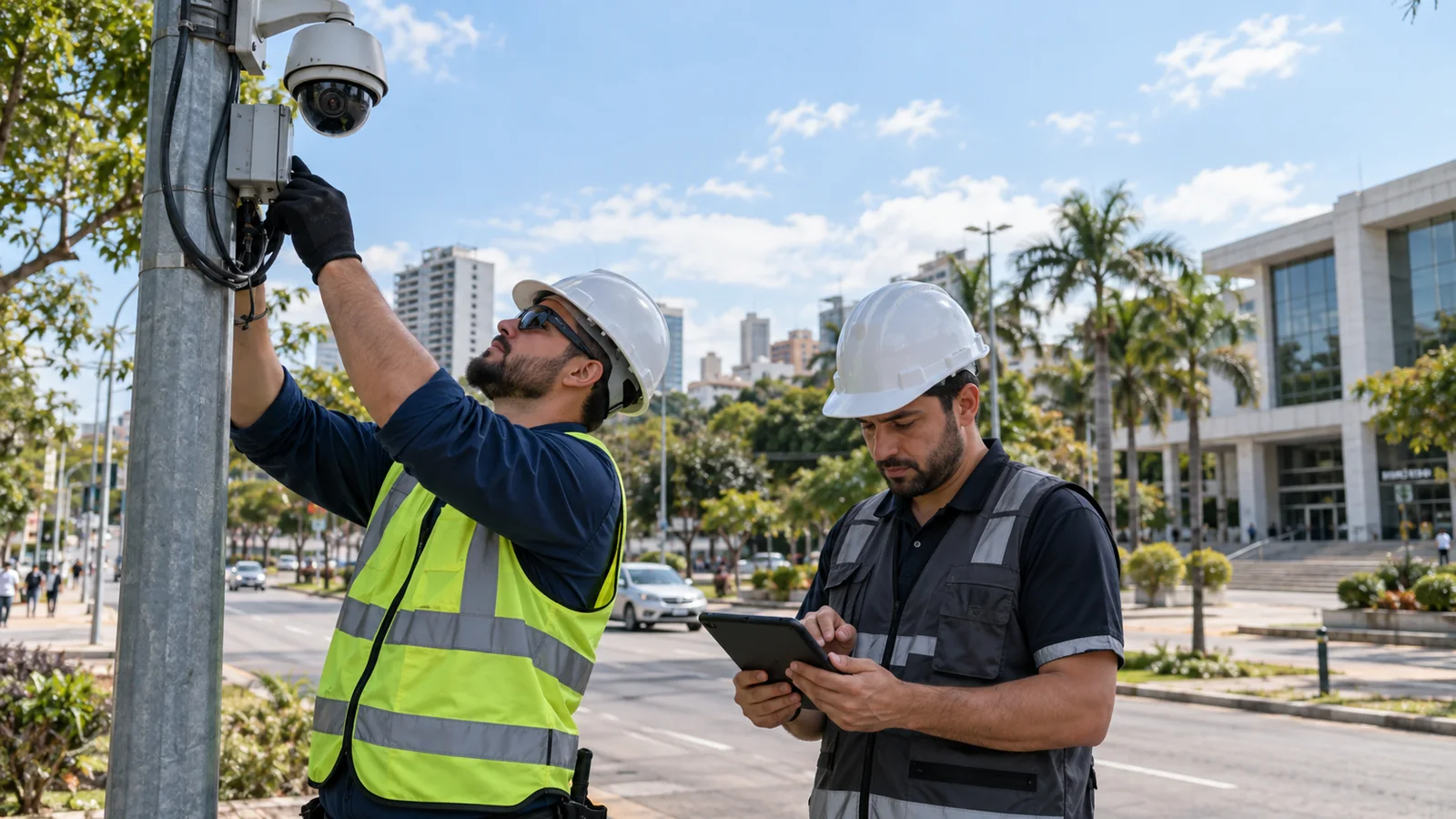 Equipe técnica realizando diagnóstico de infraestrutura para implantação da COSMO GOV.